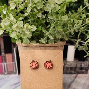 Pumpkin Stud Earrings – Handmade Fall Earrings | Autumn Mini Studs | Cozy Season